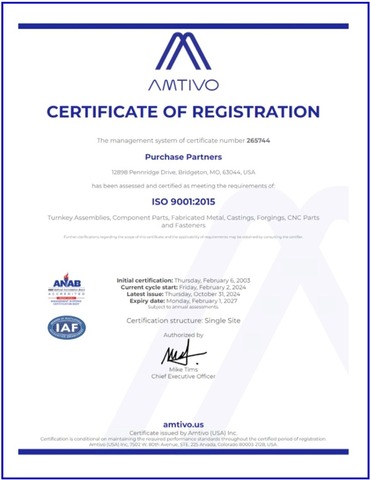 AMTIVO ISO Cert